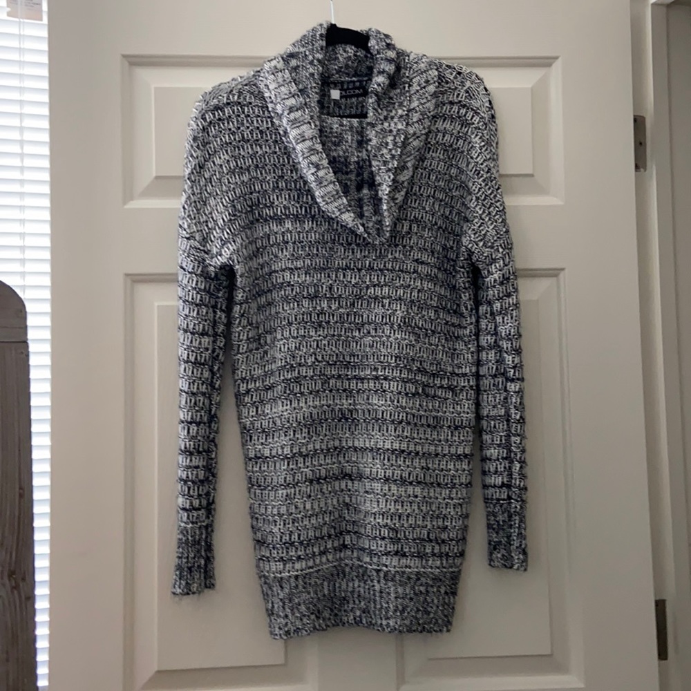 Volcom black and white cowl neck sweater